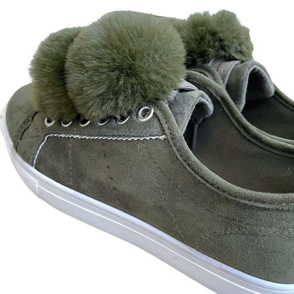 Betani Pompom Hunter Green Sneakers - Picture 6 of 8